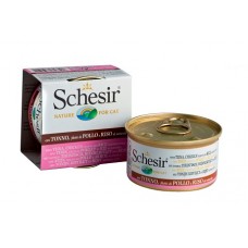 Schesir консервы для кошек ТУНЕЦ+КУРА+РИС